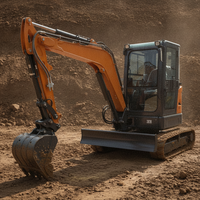 Mini-excavatrice compacte de 2 tonnes, mini-pelleuse de 3,5 tonnes, moteur diesel Kubota, normes CE EPA, pour usage agricole, fournie par l'usine