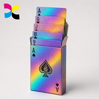 Boîte de jeu de cartes personnalisées imprimées, finition holographique, papier écologique certifié, cartes de jeu personnalisées pour les fêtes et le divertissement