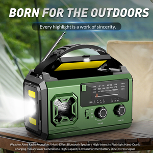 <span class=keywords><strong>Radio</strong></span> de Emergencia Recargable Solar de 20000mAh con Funciones FM AM WB, Acceso a Internet, Linterna Integrada y Manivela SOS - Product Image 6