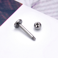 Piercing Labret en Acier Inoxydable 316L 16G à Dos Plat pour Lèvre, Cartilage d'Oreille, Tragus, Lobe - Style Basique - Bijou de Corps