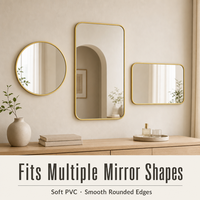 Bande décorative autocollante en PVC souple pour cadre de miroir, moulure dorée arrondie pour bordures courbes et droites