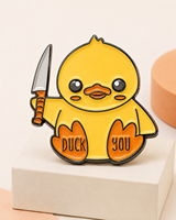 Épinglette en métal émaillé personnalisée, motif canard jaune coquin, cadeau fantaisie amusant, vente en gros pour fabricants et fournisseurs de détail