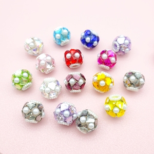 L 51159 tùy chỉnh OEM nhựa Ngọc Trai Nước Kim Cương pha lê bóng công nghiệp nặng tự làm dễ thương hạt bút Hạt trang sức phụ kiện - Product Image 6