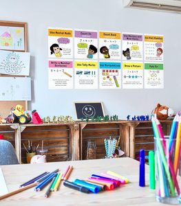 Póster de Estrategias Matemáticas, Decoración de Pared, Marco de Diez, Línea Numérica, Material Didáctico, Fórmulas y Más Estrategias, Decoración para el Aula - Product Image 2