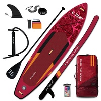 Planche de paddle gonflable OEM E SUP 11'6x32" avec ailerons, sac à dos, pagaie en aluminium et pompe manuelle - Garantie 2 ans - Pour lacs, rivières et surf