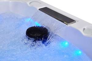 Bester Quadratischer Whirlpool für 4 Personen mit Zwei Liegen, Überlauf, Perfekter Ozon-Hydrotherapie, Pop-up-Fernseher für Zuhause, Rechteckiges Outdoor-Spa - Product Image 3