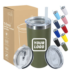 Gobelet <span class=keywords><strong>isotherme</strong></span> à double paroi en acier inoxydable de 10 oz avec logo personnalisé, revêtement en poudre, vide, pour café, voyage - Product Image 6