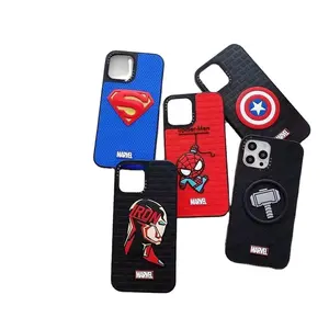 Fashion 3d Stereoscopic Silicone Phone Case For Iphone13/14 Pro Max Spiderman Iron Man Phone Covers Case