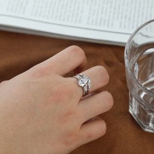 Nuevo Anillo de Compromiso de Lujo para Mujer con Circonita Cúbica, Plata de Ley 925 con Baño de Rodio, para Aniversario o Fiesta - Product Image 4