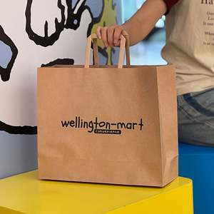 Sacs en papier kraft personnalisés en gros avec logo, sacs de shopping recyclés marron avec poignée pour promotion de cadeaux - Product Image 2