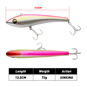 Mới Đến 135Mm 73G Nước Mặn Chìm Câu Cá Bút Chì Thu Hút Cứng Mồi Cho Câu Cá Biển Trolling Cho Cá Chép Cá Chép Cá Chược Cá Chược ABS - Product Image 2