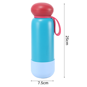 Bouteilles d'eau isothermes à double paroi en acier inoxydable 304, anti-fuite, 18oz et 25oz, mignonnes pour enfants, avec base en silicone et corde de transport - Product Image 2