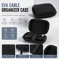 Étui de transport rigide en EVA personnalisé, antichoc, portable, sac de rangement numérique avec bande élastique pour câbles USB, microphone sans fil