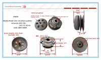 Angetriebene Riemenscheibenbaugruppe Sekundäre Kupplungseinheit GY6-125 Kurzschuh-Kit Passend für GY6-150 GY6-175 WS150 Roller CVT-Getriebeteile
