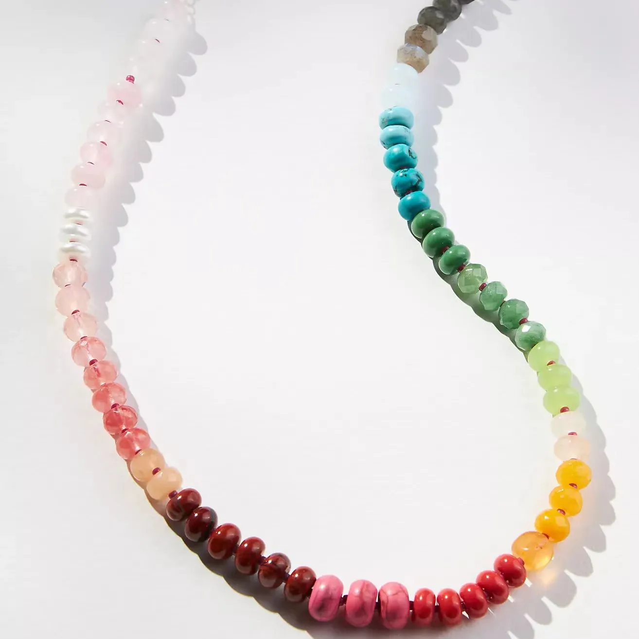 2023 Böhmische bunte Naturstein Türkis Schmuck hand gefertigte Perlen Frauen Roh stein Kristall Halskette