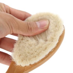 Spazzola Professionale per Barba e Capelli da Uomo, Strumento per la Pulizia del Viso e del <span class=keywords><strong>Collo</strong></span>, con Setole Morbide in Lana e Manico in Legno, per Barbiere e Uso Commerciale - Product Image 3
