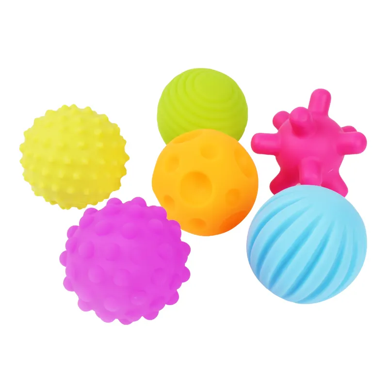 4 or 6Pcs New Textured Multi Ball Set Develop Baby Tactile Senses Toy Baby Touch Hand Ball Toys Baby Training Colorful Soft Ball