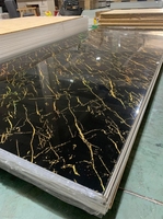 MyWow 1.22*2.4m 2.8m Plaque PVC UV Marbre Brillant Imperméable Décorative Intérieure avec Décor Bois pour Salle de Bain