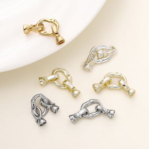 18k Gold Plated <b>Chain</b> Connector Necklace Clasp For Jewelry Making DIY Accessories <b>Copper</b> Plating Irregular Shape GA0607 - Product Image 1