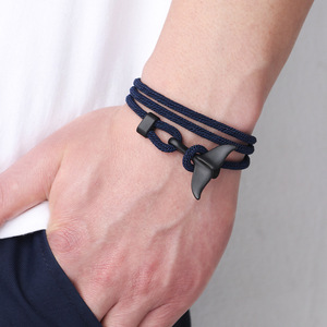 Pulsera con diseño de cola de ballena, 60 cm, cuerda roja, chapado en plata, regalo de joyería unisex - Product Image 3
