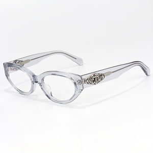 古典的な猫アイブラックシルバーブラウン光学処方老眼マルチフォーカス高級ブランドライト変形しないメガネ - Product Image 4