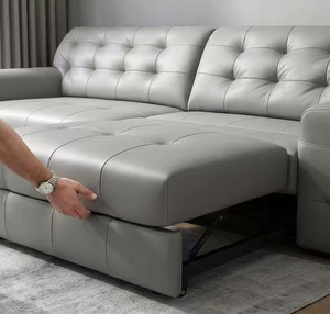 Sofá de Cuero Genuino de Diseño Moderno, Sofá Cama Reclinable Modular con Asientos Profundos y Tapizado Tipo Biscuit de Lujo - Product Image 2