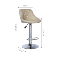 Tabourets de bar pivotants modernes en cuir PU avec dossier réglable et base en métal pour usage commercial en restaurant (vente en gros)