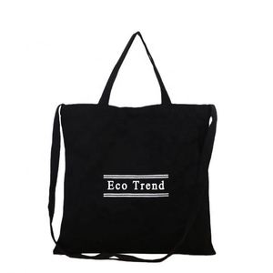Sac fourre-tout en toile de coton robuste et grand format pour femme, avec logo personnalisé imprimé, idéal pour le shopping et les trajets quotidiens - Product Image 2