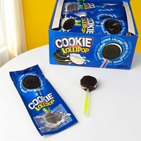 Sucettes en forme de biscuits, multicolores, saveur chocolat, emballées individuellement, boîte de présentation pour enfants