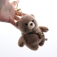 Sac bandoulière avec pendentif petit ours, porte-clés peluche ours gras, poupée ours en peluche