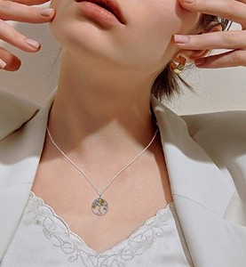 Yiwu, suministro de joyería, dos tonos de Metal, árbol de la vida redondo, flor de Margarita, nudo celta, colgante, collar para niñas - Product Image 3