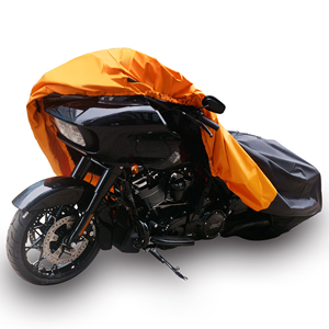 Housse de moto pliable de haute qualité résistante aux UV et imperméable pour l'extérieur Noir+Orange Polyester Marque <span class=keywords><strong>MUSE</strong></span> Garantie 1 an - Product Image 1