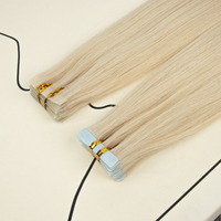 Extensions de cheveux invisibles en ruban adhésif, 100% cheveux russes Remy, réutilisables, faciles à installer, lisses comme de la soie, qualité supérieure 12A