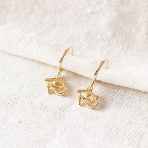 Boucles d'oreilles créoles œil d'Horus tendance, bijoux œil <span class=keywords><strong>de</strong></span> Ra, symbole égyptien, hypoallergéniques pour les passionnés d'<span class=keywords><strong>histoire</strong></span> - Product Image 5