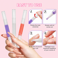Stylo Huile pour Cuticules à la Vitamine E, Traitement Fortifiant et Stimulant la Croissance des Ongles, avec Pinceau Fin, Soin Réparateur des Ongles et des Cuticules, Huile Hydratante