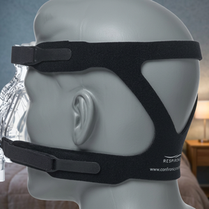 Masque facial complet respiratoire Medikonnect avec support de tête en gel confortable, modèle noir, coussin de soutien pour le sommeil, jetable et réutilisable pour un confort optimal - Product Image 3