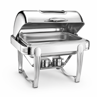 Chauffe-plat moderne en acier inoxydable 9L (gaz ou combustible) 690x430x430mm haute efficacité pour hôtels, restaurants, buffets et équipements de restauration