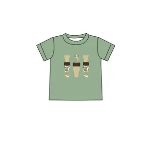 预购热卖狩猎迷彩绿色短袖衬衫男童服装t恤儿童上衣批发婴儿童装
