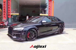 Faldones Laterales de Fibra de Carbono Real Estilo MTC de Alta Calidad para Audi 8V RS3 S3 <span class=keywords><strong>A3</strong></span> Sline 2014-2019, Divisor de Parachoques Lateral de Fibra de Carbono - Product Image 3