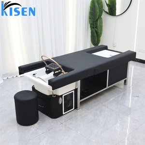 Kisen High End Multifunctional Shampoo Bed Head Spa Foot <b>Bath</b> Customized Salon Equipment LED <b>Light</b> Therapy Steam With Foot <b>Bath</b> - Product Image 1