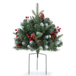 2025 nieve que cae flocado semicircular árbol plantación exterior patio entrada decoración árbol de Navidad - Product Image 6