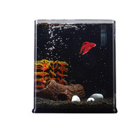 Yun Moderne Rectangle Ultra Clair Verre Acrylique Aquarium Fish Tank 19L Écologique 220V Salon Bureau Élégant En Plastique