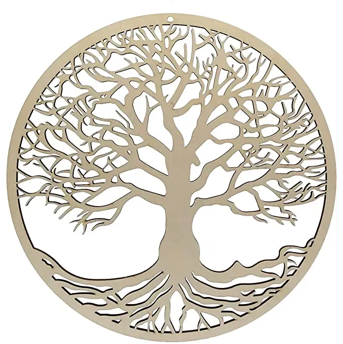Hot Sale Wooden Round Tree of Life Hanging Art Wall Decor Sacred Ornaments Yoga Meditation Craft Home Decor