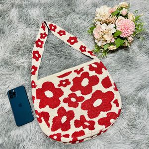 Nuova Borsa a Mano Unisex 2024 di Design Coreano, in Maglia Crochet Traspirante, Alta Capacità, Tinta Unita, in Cotone - Product Image 5