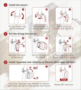 Support de vélo pour balise intelligente iOS Find My Device avec localisateur AirTag et traceur GPS 4G, contrôle par application, matériau ABS - Product Image 6