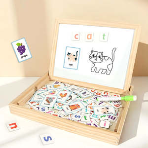 กระดานปริศนาแม่เหล็ก<span class=keywords><strong>ไม้</strong></span>เอนกประสงค์ ของเล่นเสริมพัฒนาการสำหรับเด็ก พร้อมกล่องเก็บของ สำหรับเด็กวัยหัดเดิน ทั้งเด็กชายและเด็กหญิง อายุ 3 ปีขึ้นไป - Product Image 2
