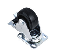 Roue pivotante robuste 4x2 en acier avec noyau en caoutchouc massif, capacité de charge 150 kg, plaque pivotante sans frein, directement de l'usine