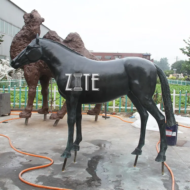 Classicデザイン装飾品アンティークブロンズ馬の彫像