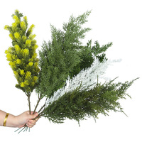 Aiguilles de pin en plastique, simples, pour feuilles de pin et de cyprès, deux couleurs, plante verte d'intérieur, arrangement floral, pin artificiel, 60 cm