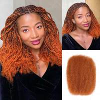 QVR Capelli Vergini Brasiliani Afro Kinky Ginger Orange per Treccine e Dreadlock, Qualità Premium